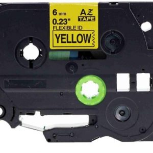 Taśma AZe-FX611 zamiennik Brother TZe-FX611 TZFX611 żółta/ czarny nadruk elastyczna