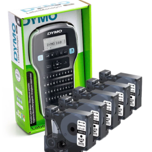 Drukarka Dymo LabelManager LM160 + ZESTAW 5 TAŚM 45013 12mm biała/czarny
