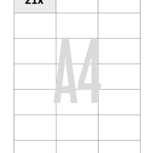 Arkusz A4 etykiet samoprzylepnych 70×42,3mm 2100 szt. naklejek